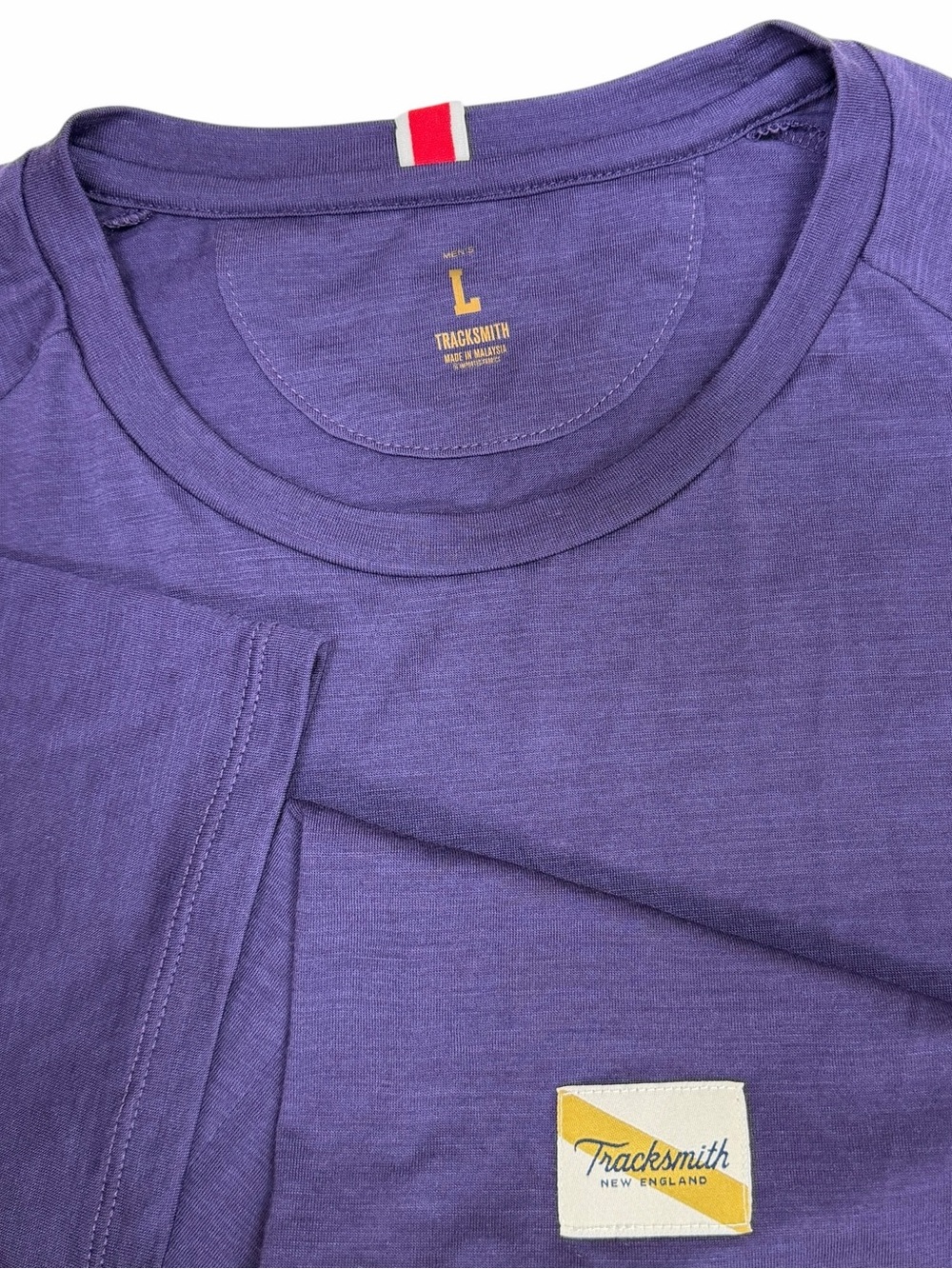 Tracksmith Shirt Men Large Purple Velvet Harrier Tee Performance Run Merino Wool